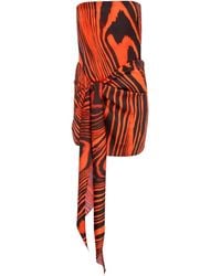David Koma - Zebra-Print Tie-Detail Minidress - Lyst