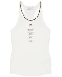 Elisabetta Franchi - Chain-Link Ribbed-Knit Top - Lyst