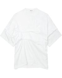 Enfold - Draped-Details T-Shirt - Lyst