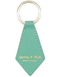 Sporty & Rich - Logo-print Leather Keychain - Lyst