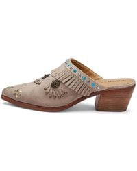 Frau - Fringed Stud-Embellished Mules - Lyst