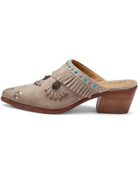 Frau - Fringed Stud-Embellished Mules - Lyst
