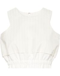 Sacai - Pinstriped Sleeveless Cropped Top - Lyst