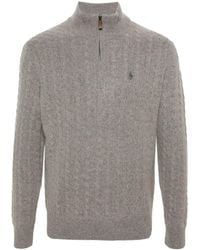 Polo Ralph Lauren - Pony-embroidered Cable-knit Jumper - Lyst