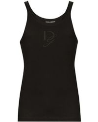 Dolce & Gabbana - Logo Embroidery Tank Top - Lyst