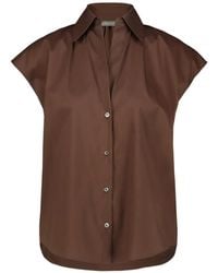 DR. HOPE - V-Neck Cap-Sleeved Shirt - Lyst