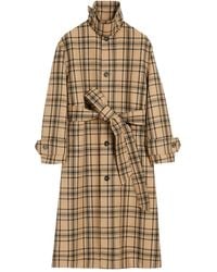 Ami Paris - Karierter Trenchcoat Mit Gürtel - Lyst
