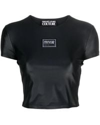 Versace Jeans Couture - Logo-Patch Cropped T-Shirt - Lyst