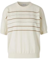 Peserico - Crew-Neck Striped T-Shirt - Lyst