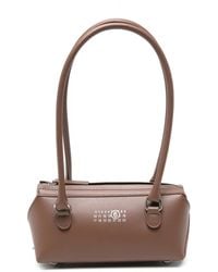 MM6 by Maison Margiela - Mini Bauletto Logo-Print Leather Shoulder Bag - Lyst