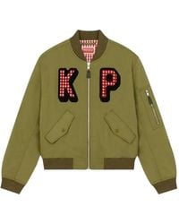 KENZO - Gingham-Patch Bomber Jacket - Lyst