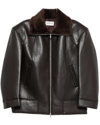 Frankie Shop - Shearling-Collar Faux-Leather Jacket - Lyst