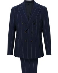 Eleventy - Double-breasted Pinstriped Suit - Lyst