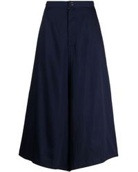 Y's Yohji Yamamoto - Mid-rise Button-fastening Cropped Trousers - Lyst