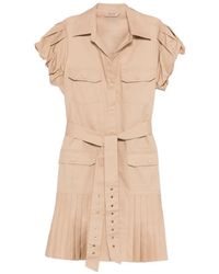 Twinset - Belted Pleated Mini Dress - Lyst