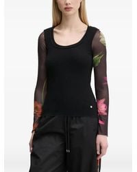 Desigual - Floral-Print Long-Sleeve T-Shirt - Lyst