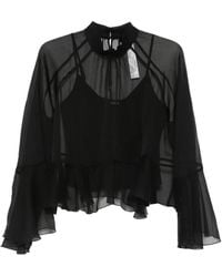 Twinset - Ruffled High-Neck Top - Lyst