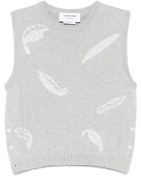 Thom Browne - フェザーインターシャ カシミアベスト - Lyst