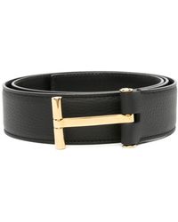 Tom Ford - T-logo Buckle Leather Belt - Lyst