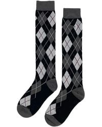 Pushbutton - Argyle-Pattern Knee-High Socks - Lyst