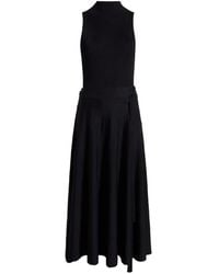 Another Tomorrow - Pleated Mock-Neck Midi Dress - Lyst