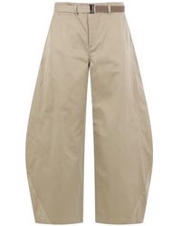 Sacai - Belted Wide-Leg Trousers - Lyst