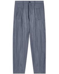 Giorgio Armani - Crinkled-Effect Pleated Trousers - Lyst