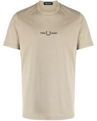 Fred Perry - Katoenen T-shirt Met Geborduurd Logo - Lyst
