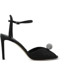 Jimmy Choo - Sacora Crystal-Embellished Strap Heeled Sandals - Lyst