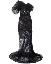 Monse - Puff-Shoulder Lace Gown - Lyst