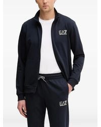 EA7 - Gebreid Vest Met Rits En Logo - Lyst