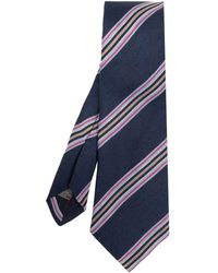 Paul Smith - Diagonal Stripe Linen Tie - Lyst