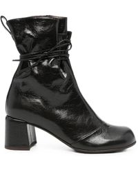 LORENA PAGGI - Lace-Up Crinkled-Finish Ankle Boots - Lyst