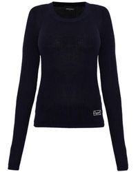 DSquared² - Ribbed-Knit Logo-Patch Sweater - Lyst