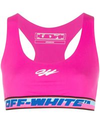 Off-White c/o Virgil Abloh - Logo-Intarsia Sports Bra - Lyst