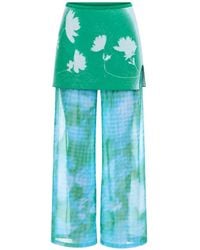 Ph5 - Floral-Print Layered-Panel Trousers - Lyst