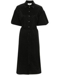 Nissa - Rhinestone-embellished Midi Shirt Dress - Lyst