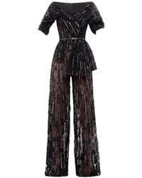 Saiid Kobeisy - Sequin-Embellished Belted Jumpsuit - Lyst