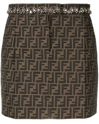 Fendi - Zucca Monogram Mini Skirt - Lyst
