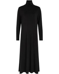 Eileen Fisher - Roll-Neck Long-Sleeve Midi Dress - Lyst