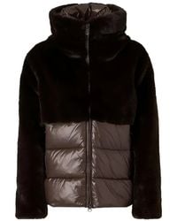 Blauer - Faux-Fur Panelled Puffer Coat - Lyst