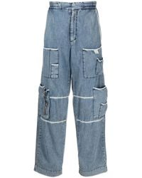 DIESEL - Wide Leg Cargo Distressed Jeans - Lyst