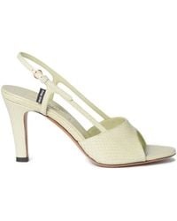 Miu Miu - Slingback Leather Sandals - Lyst