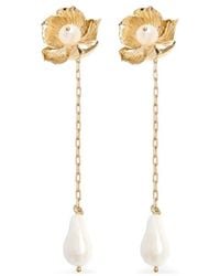 Erdem - Floral-Motif Pearl-Drop Earrings - Lyst