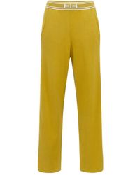 Elisabetta Franchi - Logo-Band Side-Stripe Trousers - Lyst