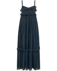 open lace back dress Michael Kors Women's Maxi Pleated Slip Dress, Black, XXS at Amazon Women's  Clothing store main image 1