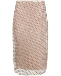 Vince - Sequin-Embellished Double-Layer Straight Skirt - Lyst