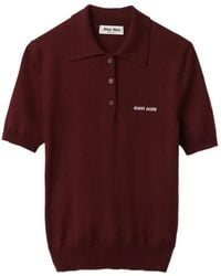 Miu Miu - Wool Knit Polo Shirt - Lyst