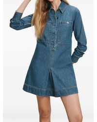 Veronica Beard - Pryce Pleated Denim Mini Dress - Lyst