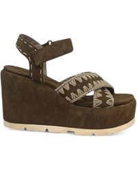 Mou - Criss Cross Wedge Sandals - Lyst